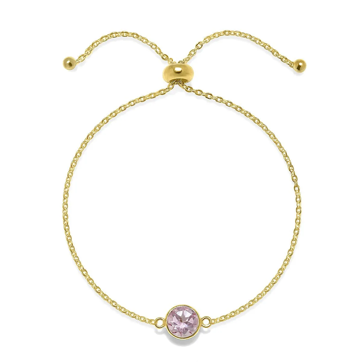 Birthstone Solitaire Bracelet- October Pink Topaz