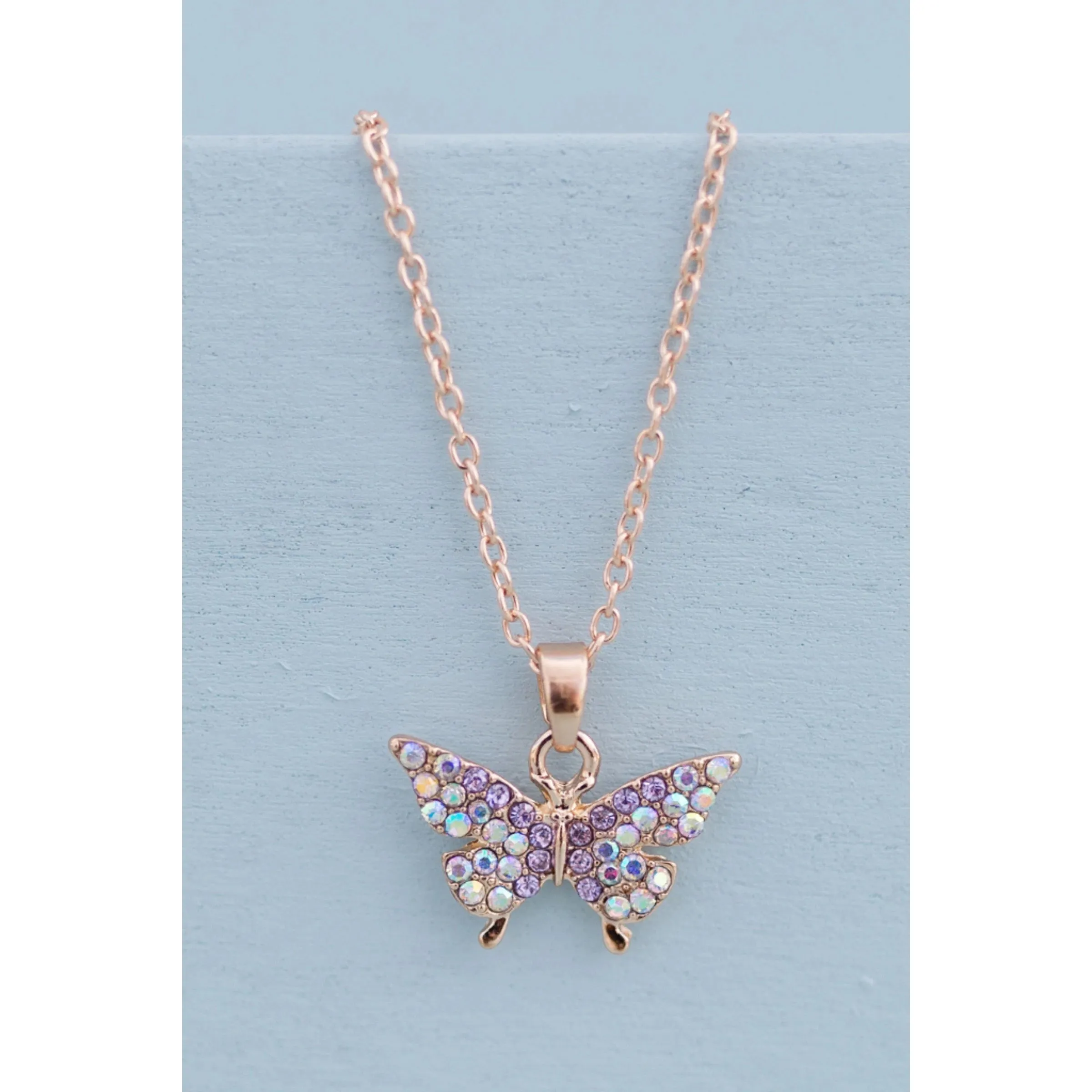 boutique butterfly gem necklace