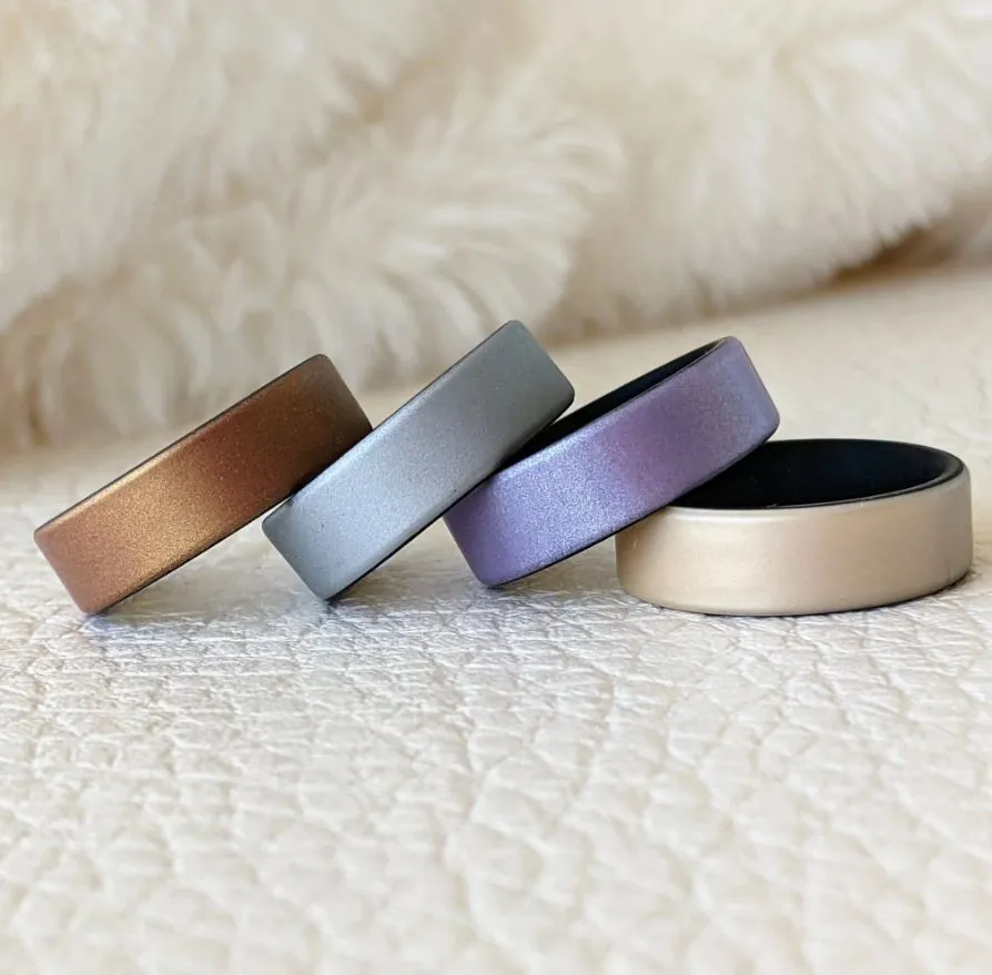 Champagne Gold Dual Layer Breathable Silicone Ring