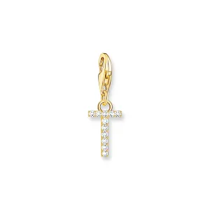 Charm Pendant letter T gold plated