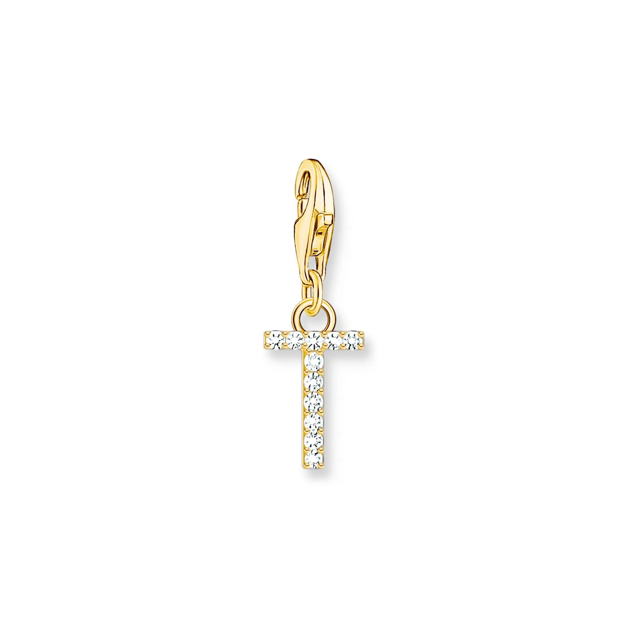 Charm Pendant letter T gold plated