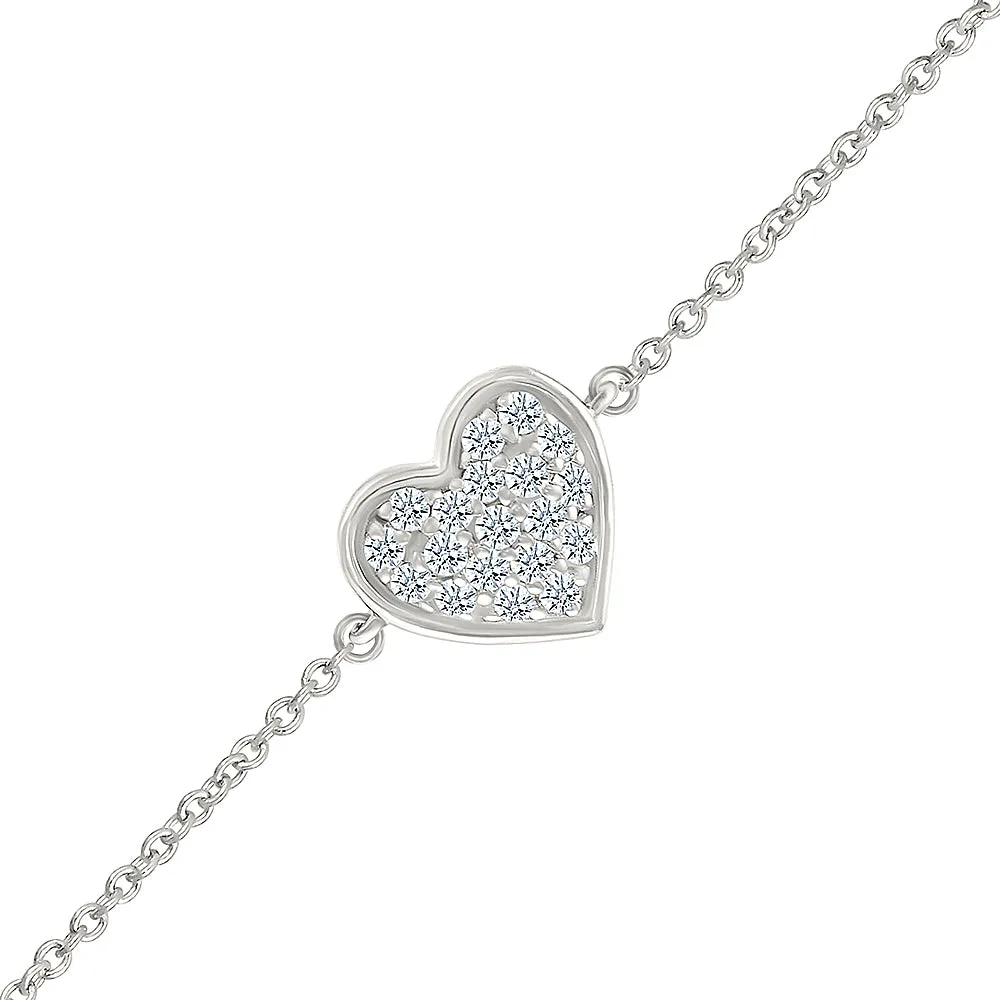 Classic Heart Sparkling Bracelet