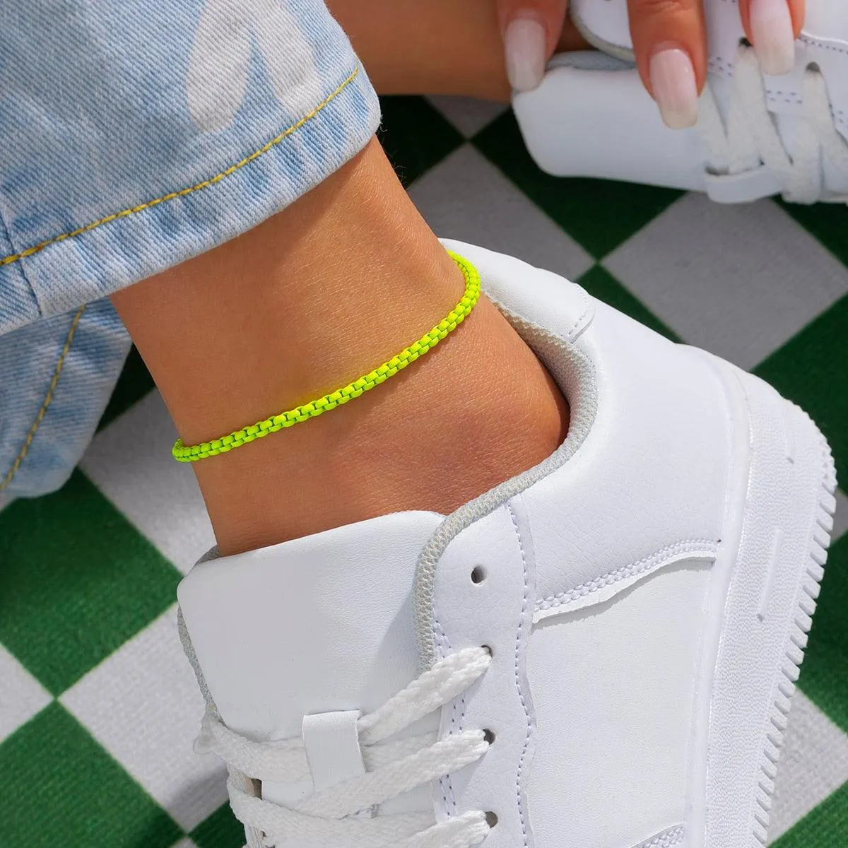 Colorful Iron Chain Anklet Bracelet