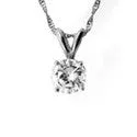 Cubic Zirconia Cz .75 Ct Round Solitaire Pendant