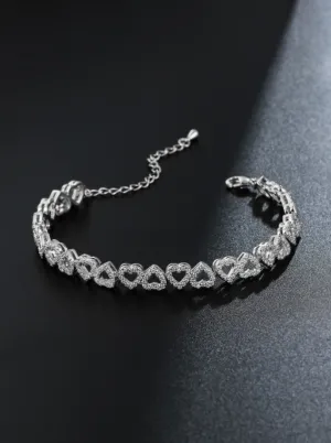 Cubic Zirconia Heart Bracelet