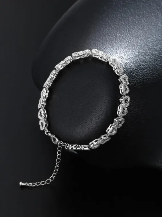 Cubic Zirconia Heart Bracelet