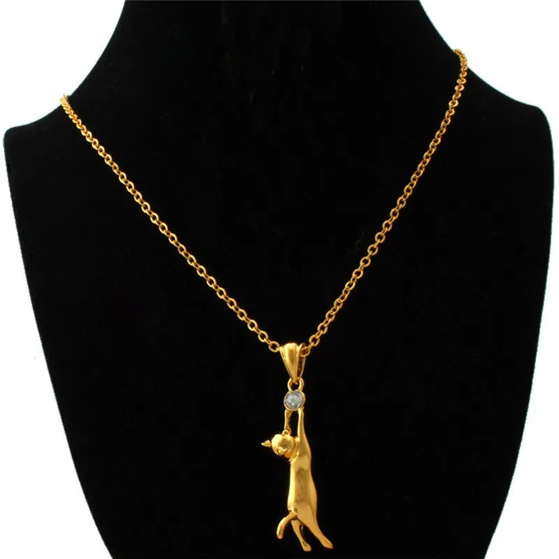 Cute Gold Cat Necklace