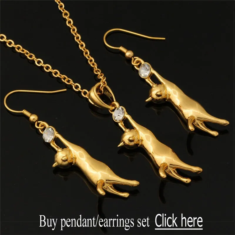 Cute Gold Cat Necklace