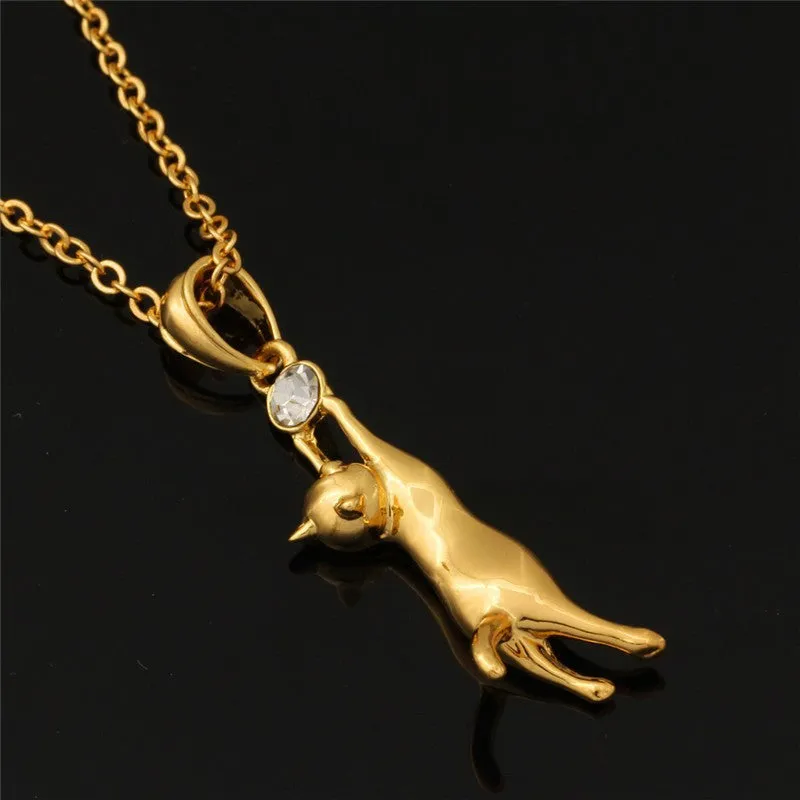 Cute Gold Cat Necklace