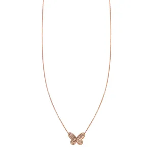 Diamond Butterfly Pendant Necklace