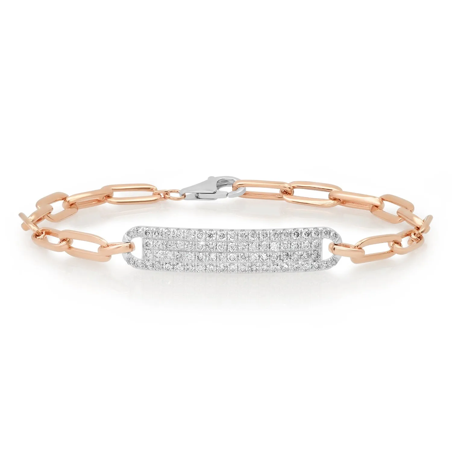 Diamond ID Link Chain Bracelet