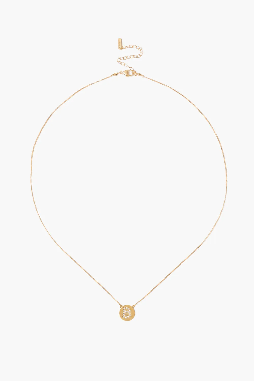 Diamond Initial Coin Necklace Gold