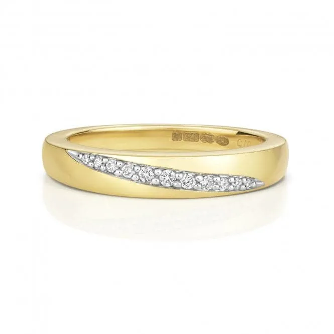 Diamond Jewellery 9ct Crossover Ring in 9K Yellow Gold RD393