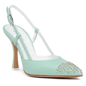 Diana Green Leather Slingback