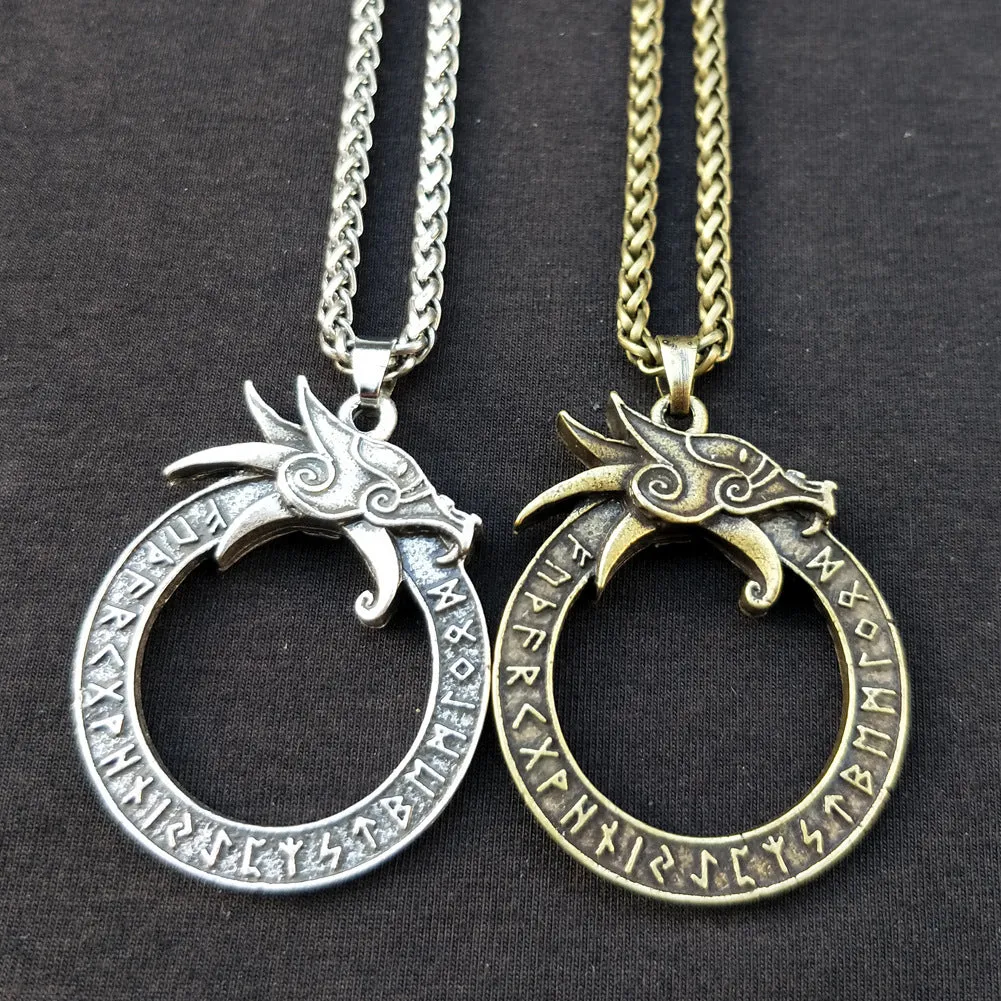 Dragon Rune Legacy Necklace for Men - Norse Mythology Jewelry