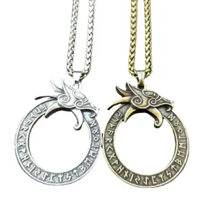 Dragon Rune Legacy Necklace for Men - Norse Mythology Jewelry