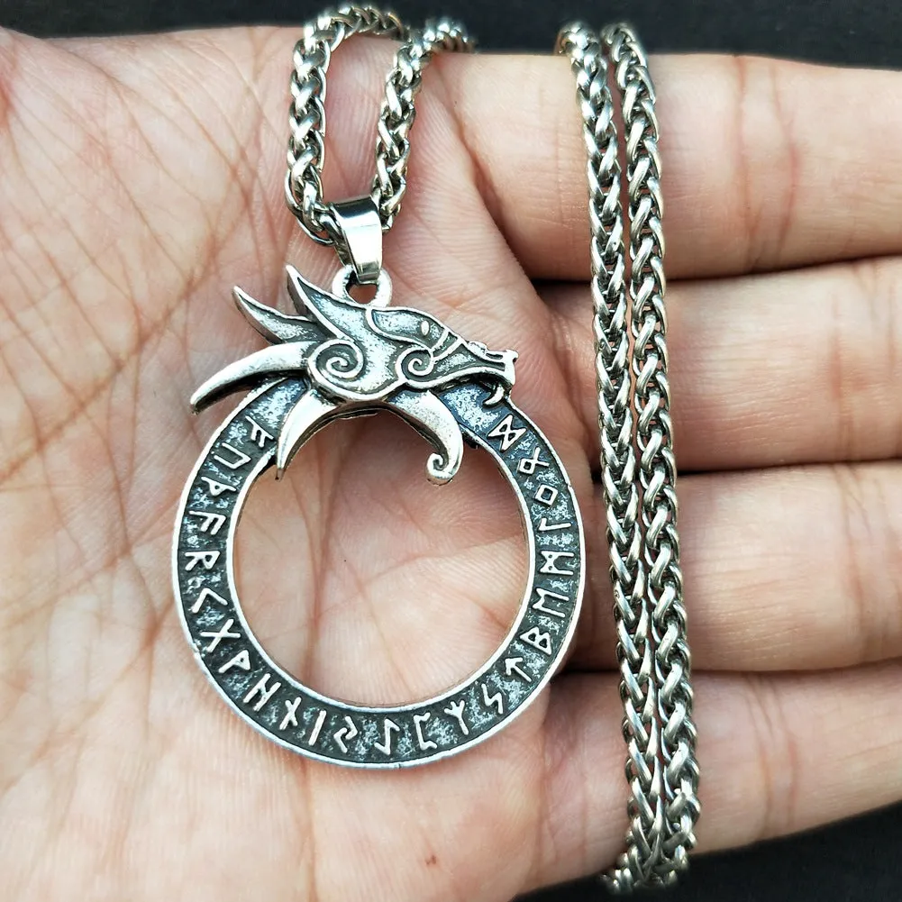 Dragon Rune Legacy Necklace for Men - Norse Mythology Jewelry