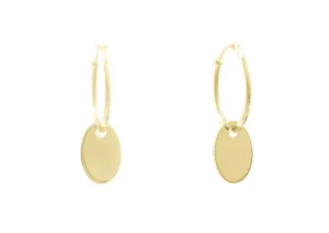 E15 Oval Earring, Yellow Gold