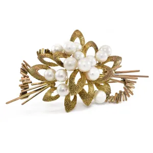 Estate 14KT Yellow Gold Akoya Pearl Pin