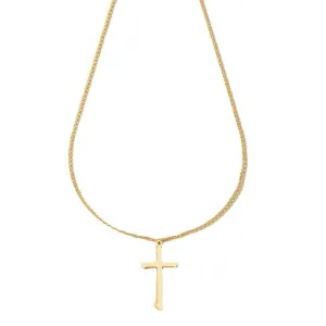 European and American Trendy Metal Cross Necklace Set with Customizable Collarbone Chain