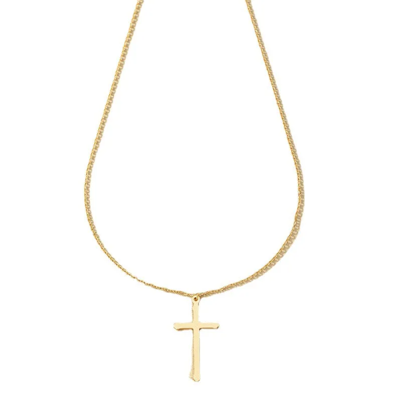 European and American Trendy Metal Cross Necklace Set with Customizable Collarbone Chain