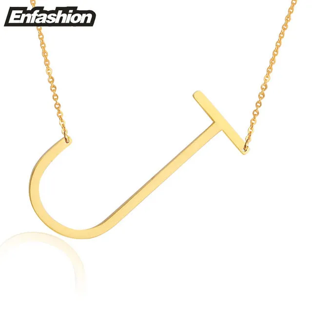 Fashion Letter Necklaces Pendants Alfabet Initial Necklace Gold ColorStainless Steel Choker Necklace Women Jewelry Kolye Collier