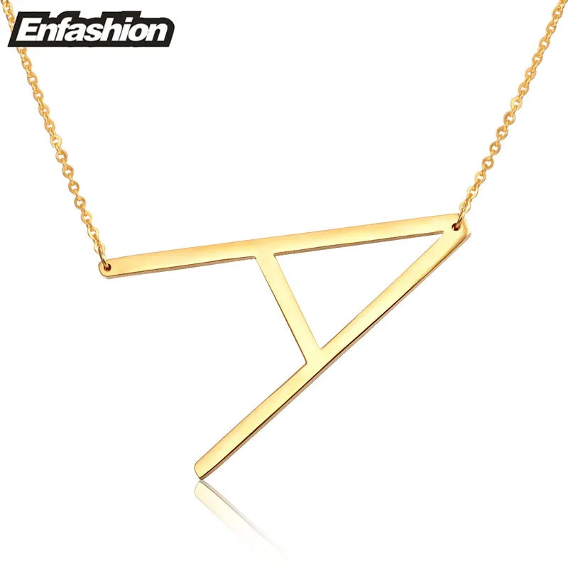 Fashion Letter Necklaces Pendants Alfabet Initial Necklace Gold ColorStainless Steel Choker Necklace Women Jewelry Kolye Collier