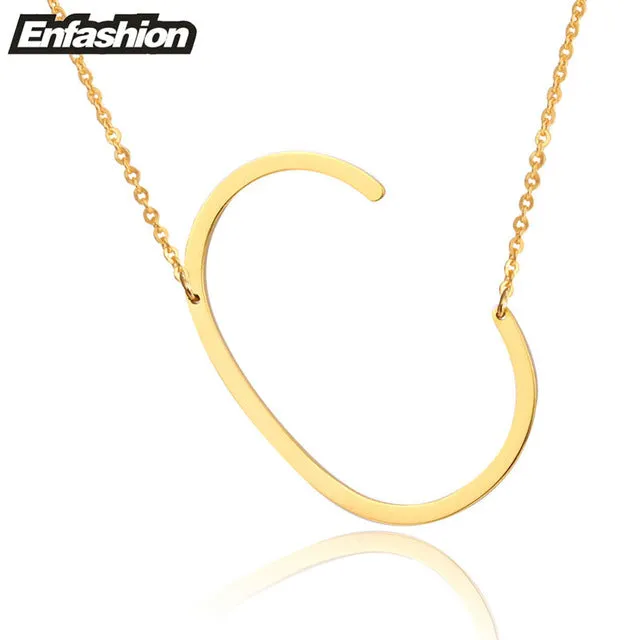 Fashion Letter Necklaces Pendants Alfabet Initial Necklace Gold ColorStainless Steel Choker Necklace Women Jewelry Kolye Collier