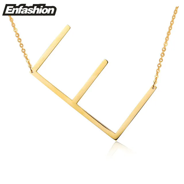 Fashion Letter Necklaces Pendants Alfabet Initial Necklace Gold ColorStainless Steel Choker Necklace Women Jewelry Kolye Collier