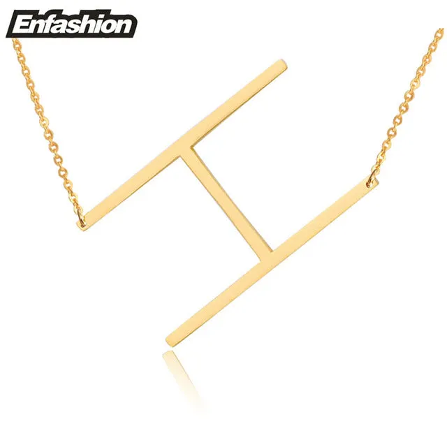 Fashion Letter Necklaces Pendants Alfabet Initial Necklace Gold ColorStainless Steel Choker Necklace Women Jewelry Kolye Collier