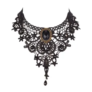 Fashion Necklaces For Women Beauty Girl Handmade Jewerly Gothic Retro Vintage Lace Necklace Collar Choker Necklace bib gem chain