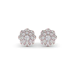 Floral Diamond Stud Earrings