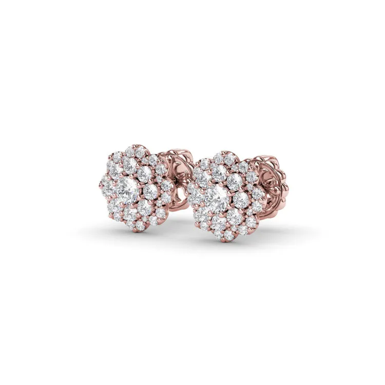 Floral Diamond Stud Earrings