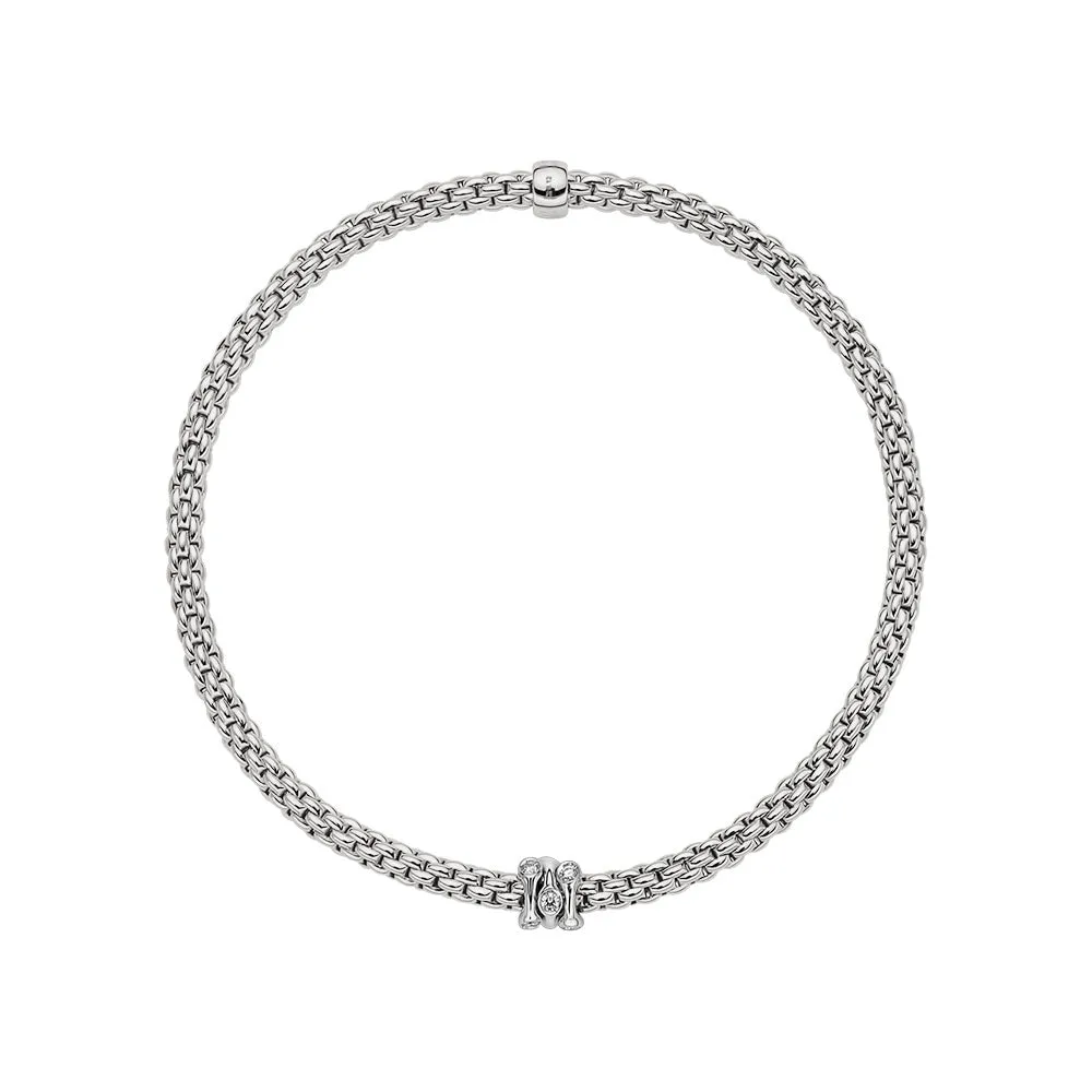 FOPE 18ct White Gold Prima Flex-It 0.12ct Diamond Bracelet 74308BX_BB_B_BBB