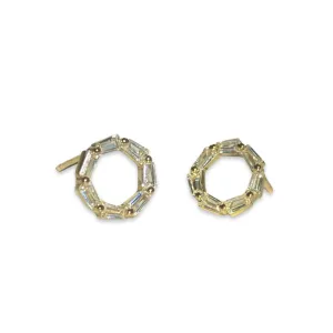 Geovana Round Baguette Studs