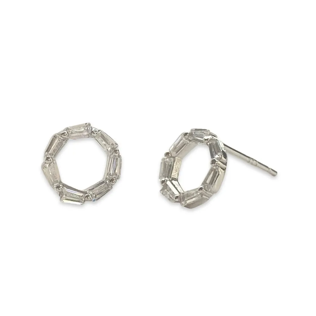 Geovana Round Baguette Studs