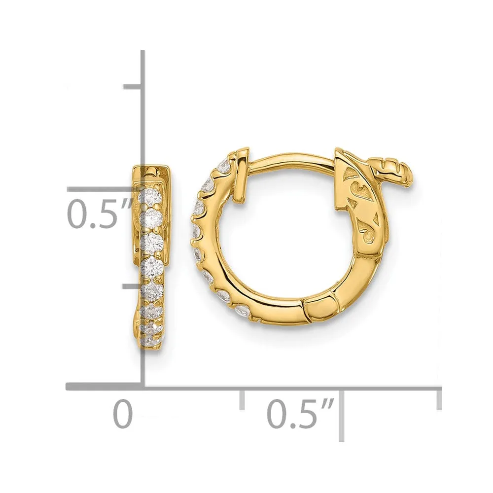 Gold 0.24ct 16-1.5mm Round Hoop with Safety Clasp Diamond Earrings - Model XE3250AA