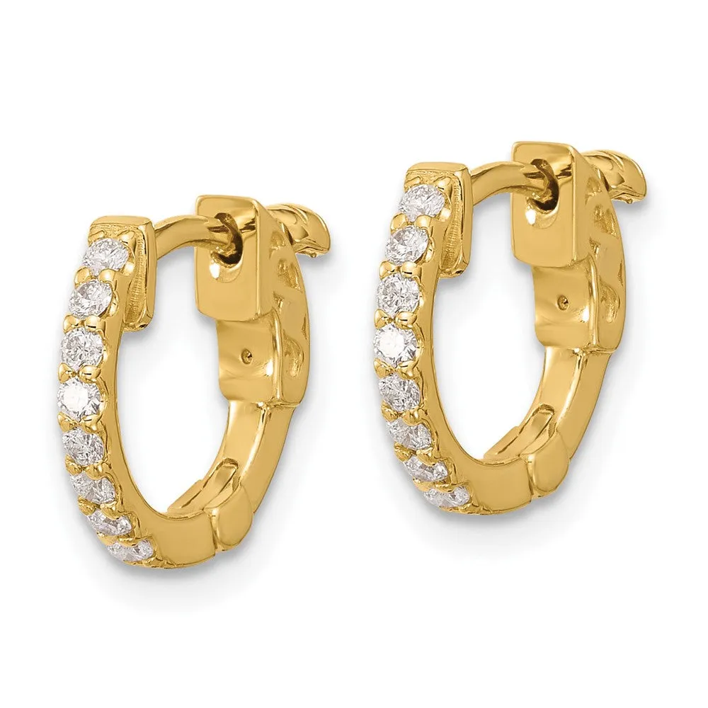 Gold 0.24ct 16-1.5mm Round Hoop with Safety Clasp Diamond Earrings - Model XE3250AA