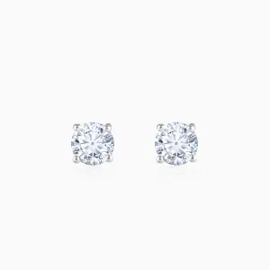 Gold Classic Solitaire Diamond Stud Earrings