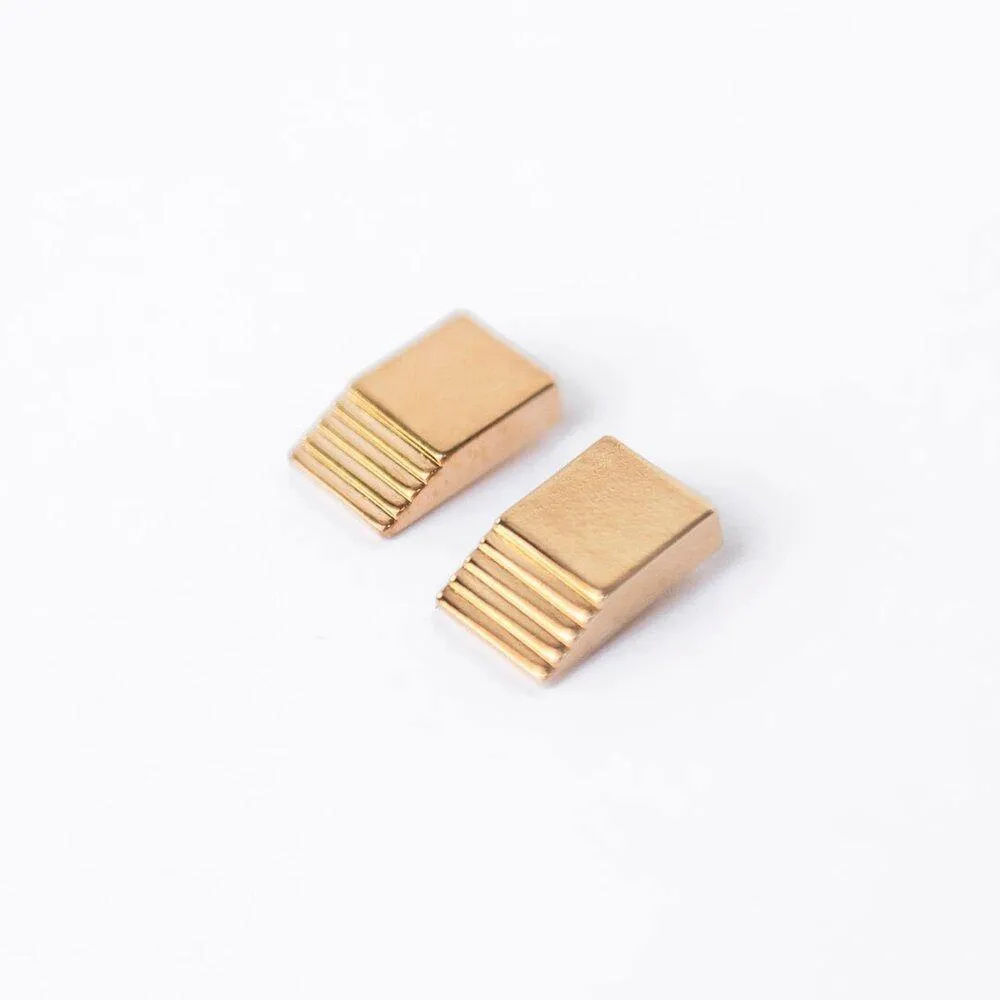 gold layered square studs