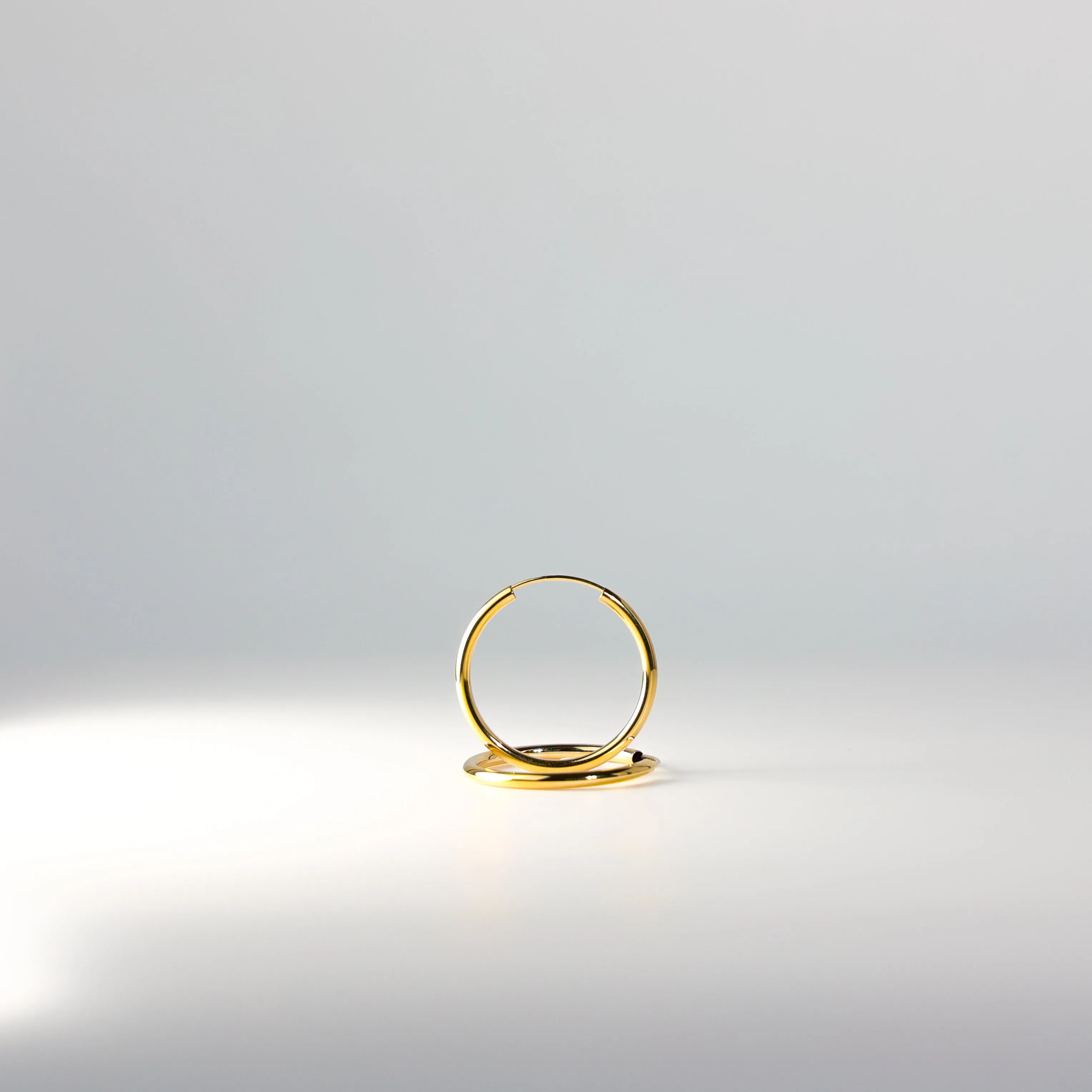 Gold Plain Hoop Earrings - 2 MM Thickness