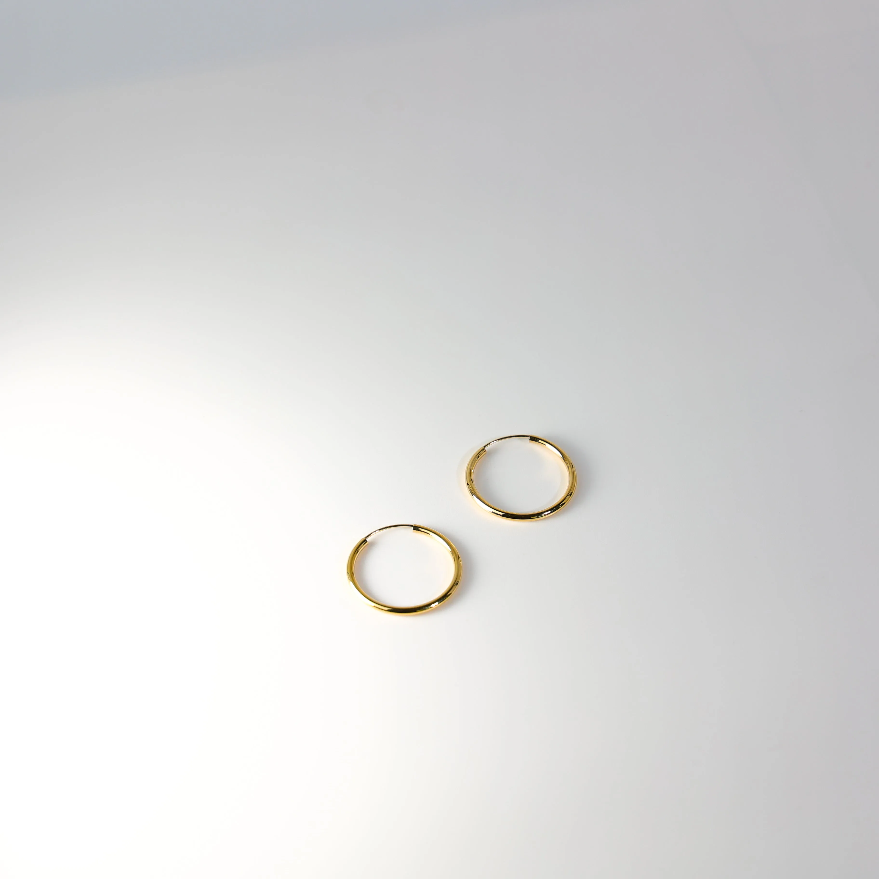 Gold Plain Hoop Earrings - 2 MM Thickness