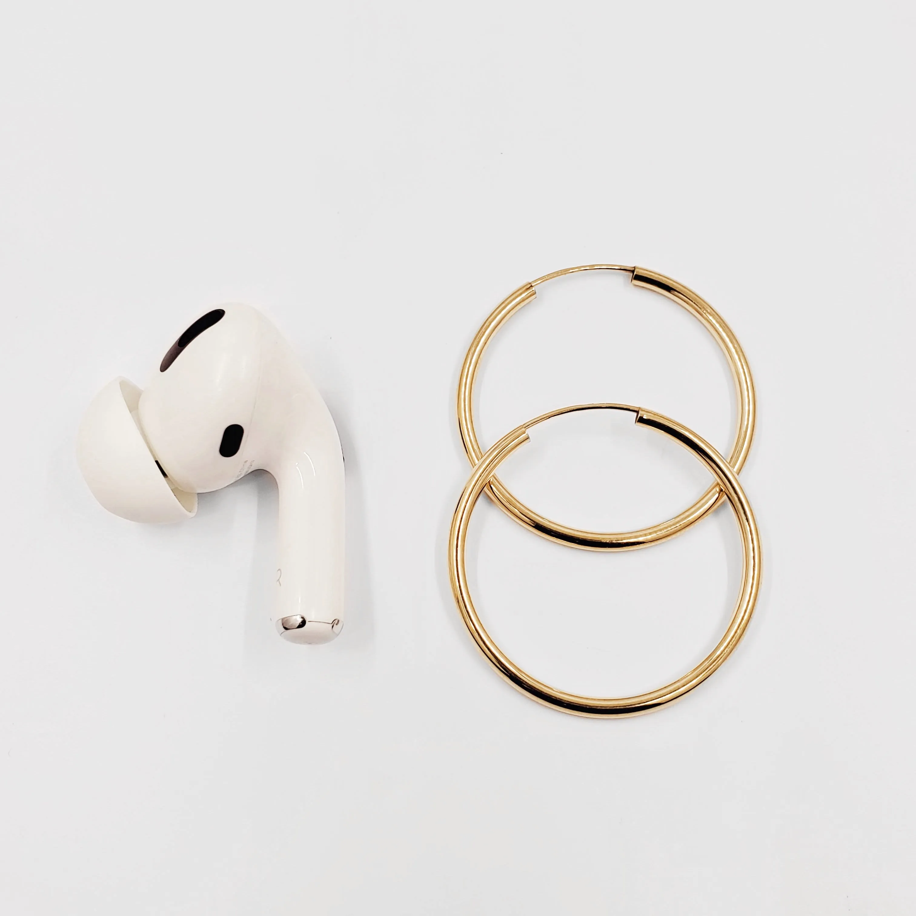 Gold Plain Hoop Earrings - 2 MM Thickness