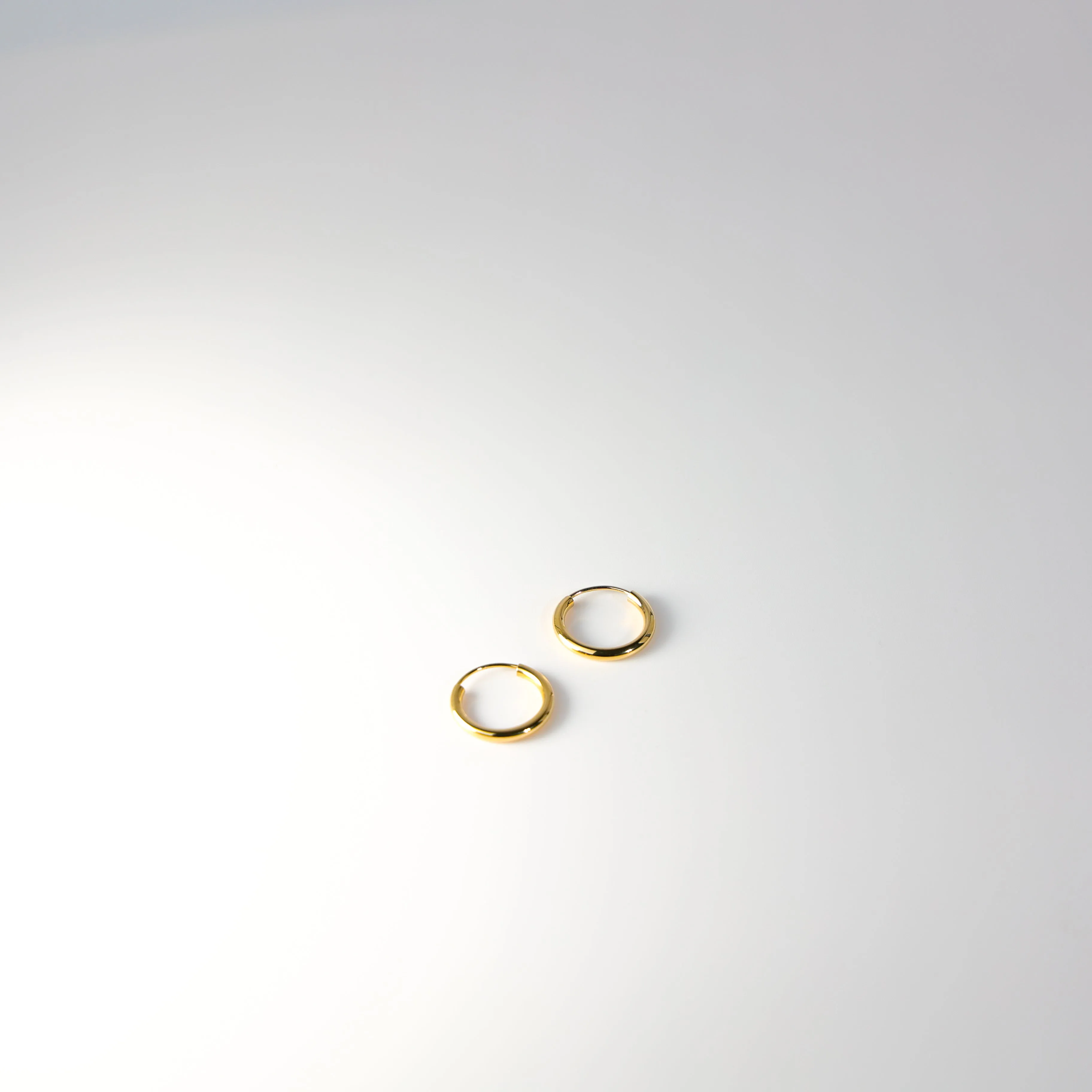 Gold Plain Hoop Earrings - 2 MM Thickness