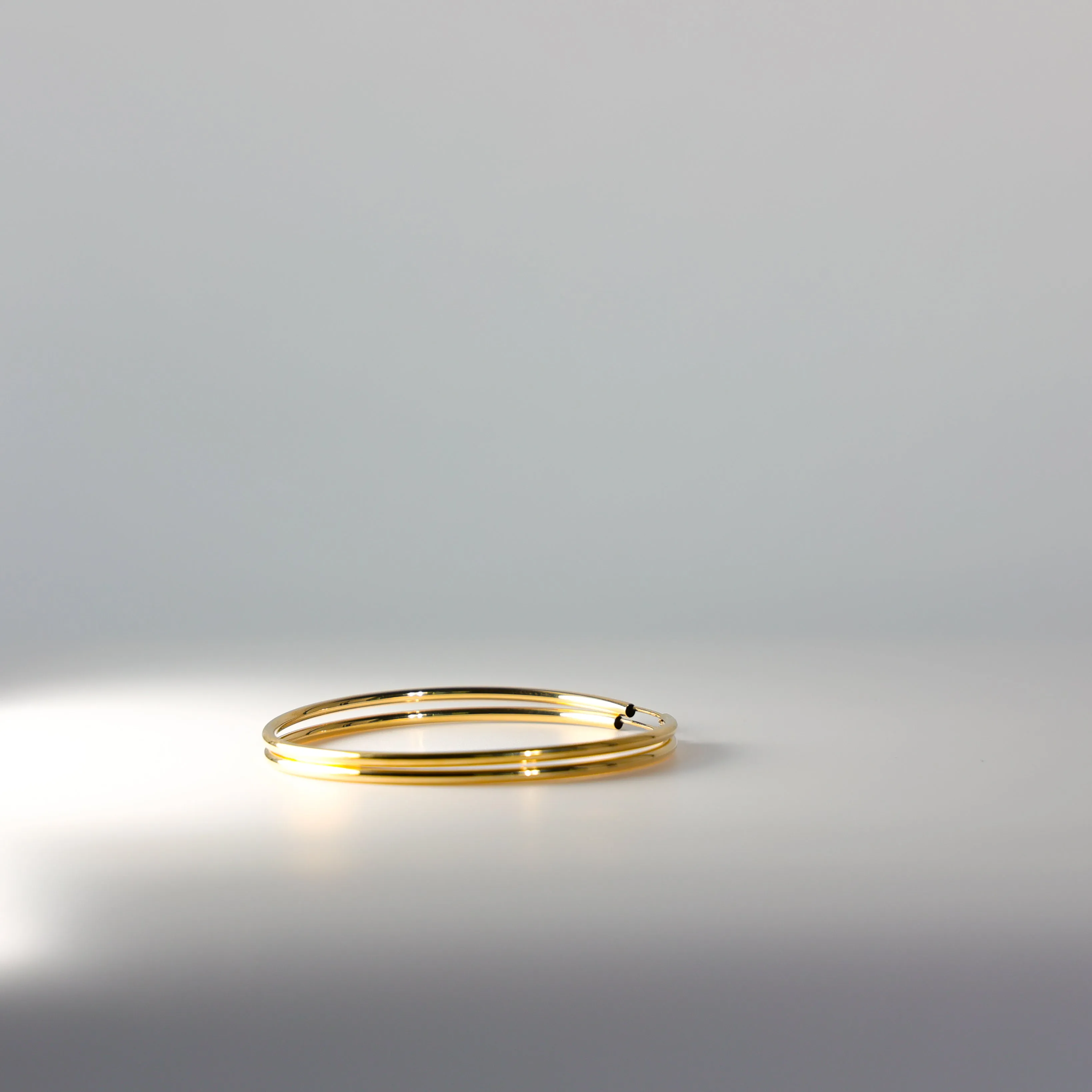 Gold Plain Hoop Earrings - 2 MM Thickness