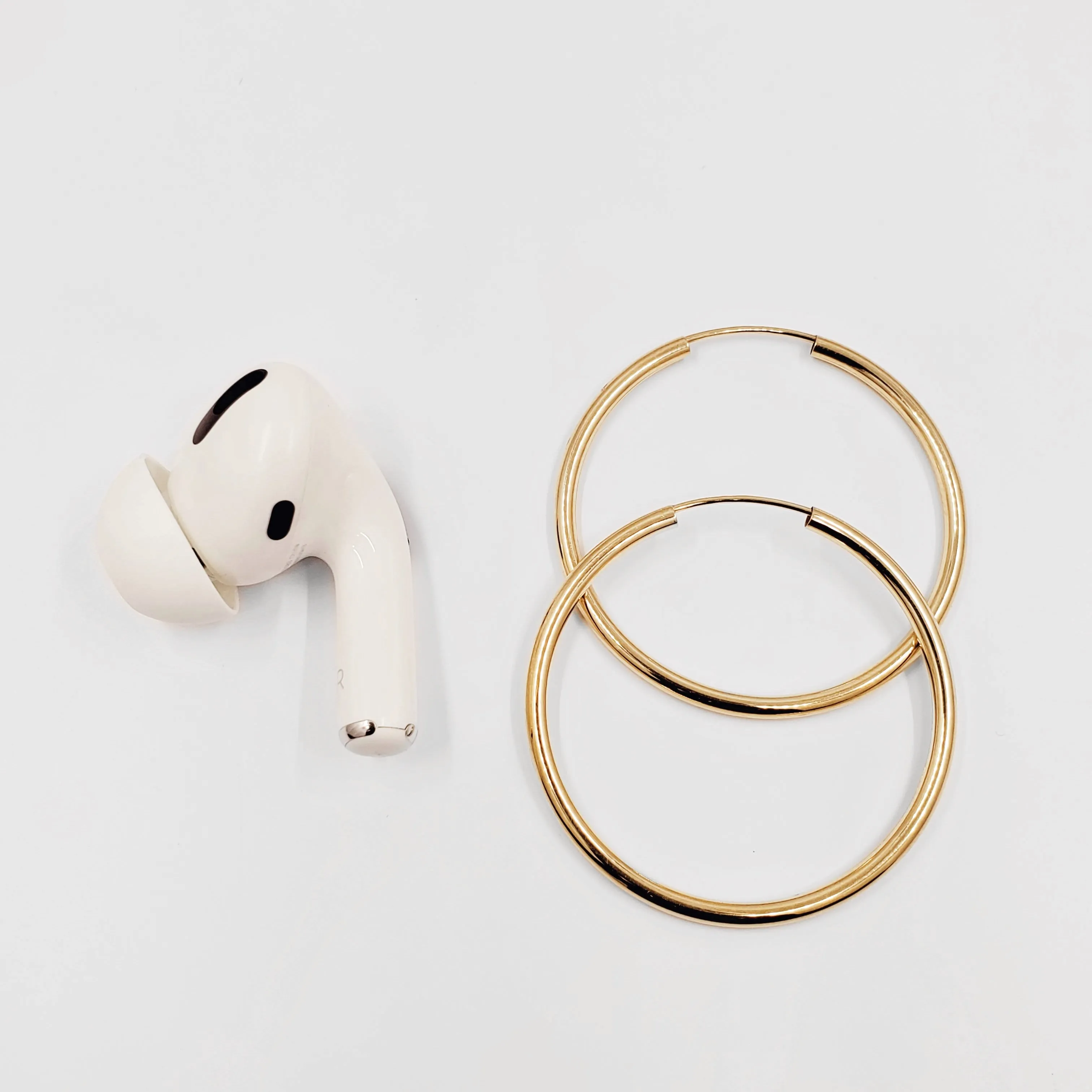 Gold Plain Hoop Earrings - 2 MM Thickness