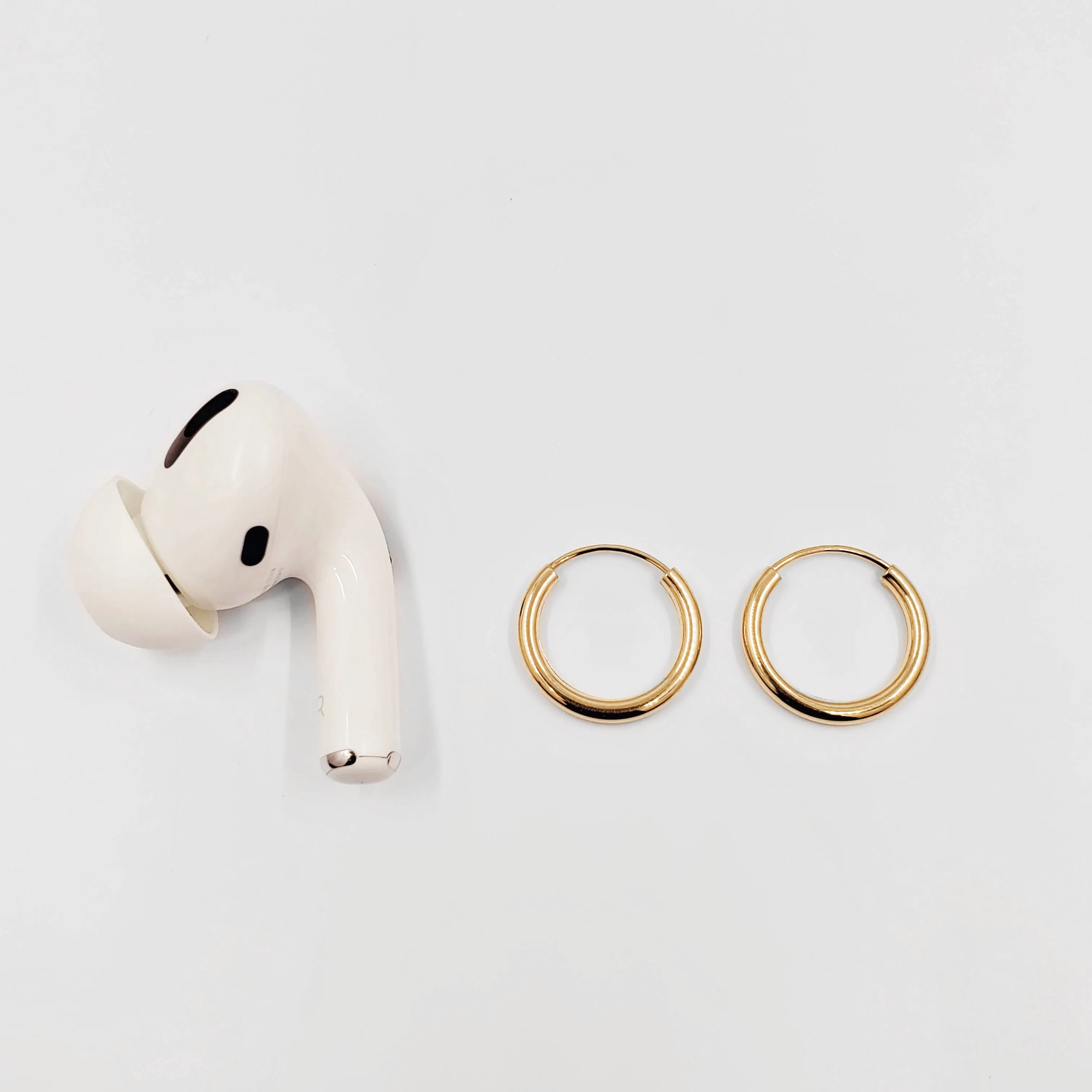 Gold Plain Hoop Earrings - 2 MM Thickness