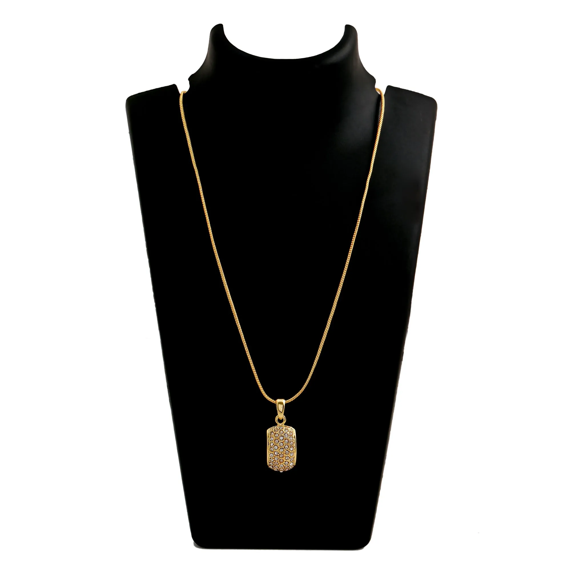 Gold Plated Trendy White Crystal Candy Pendant