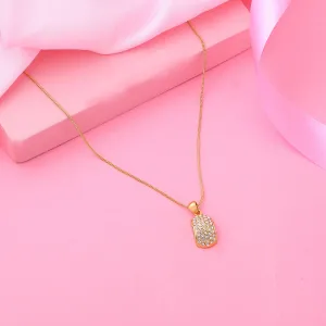 Gold Plated Trendy White Crystal Candy Pendant