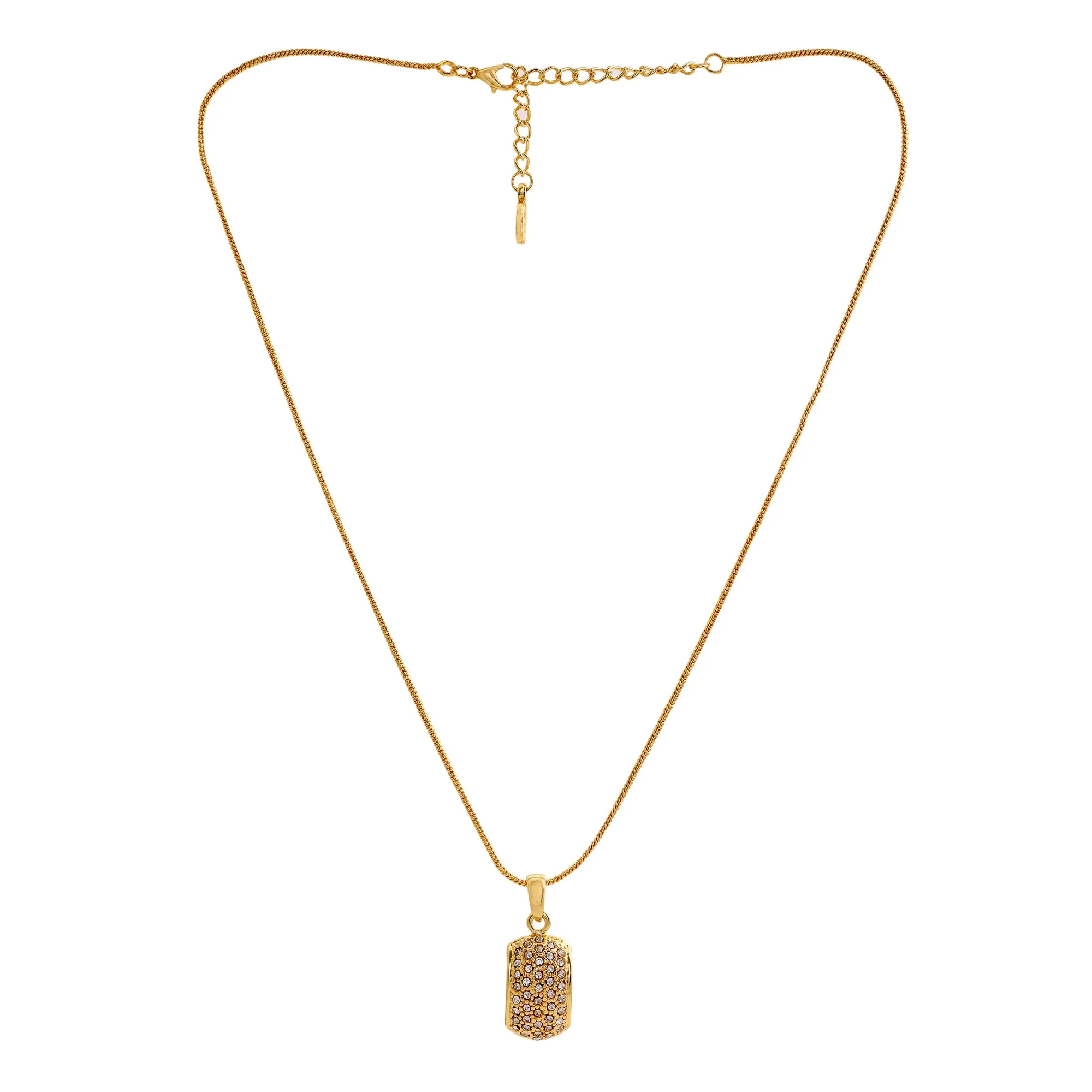 Gold Plated Trendy White Crystal Candy Pendant